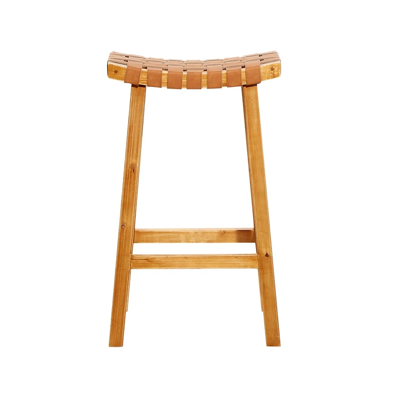Brown Wood Rustic Bar Stool 30" x 18" x 11"