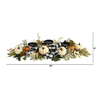 2.6ft. White Pumpkin & Berries Candelabrum