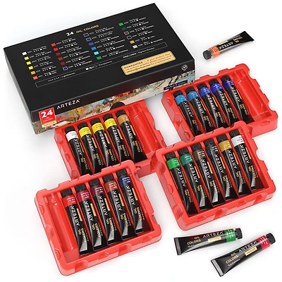 Arteza® 24 Color Oil Paint Set