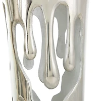 Silver Aluminum Melting Drip Vase Set
