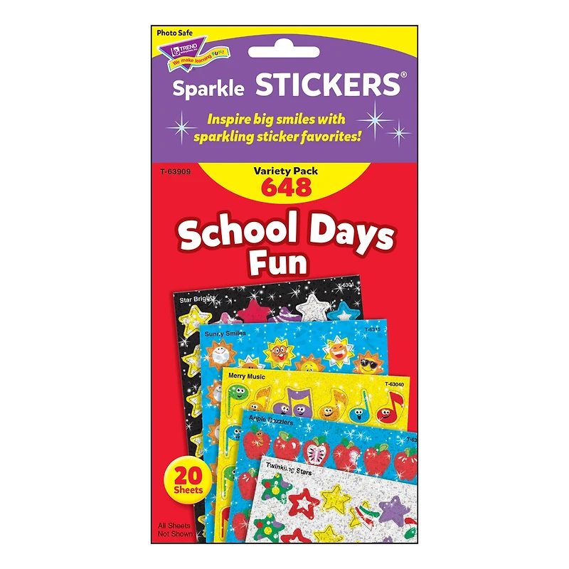Trend Enterprises, Inc. School Days Sparkle Stickers®, 648ct.