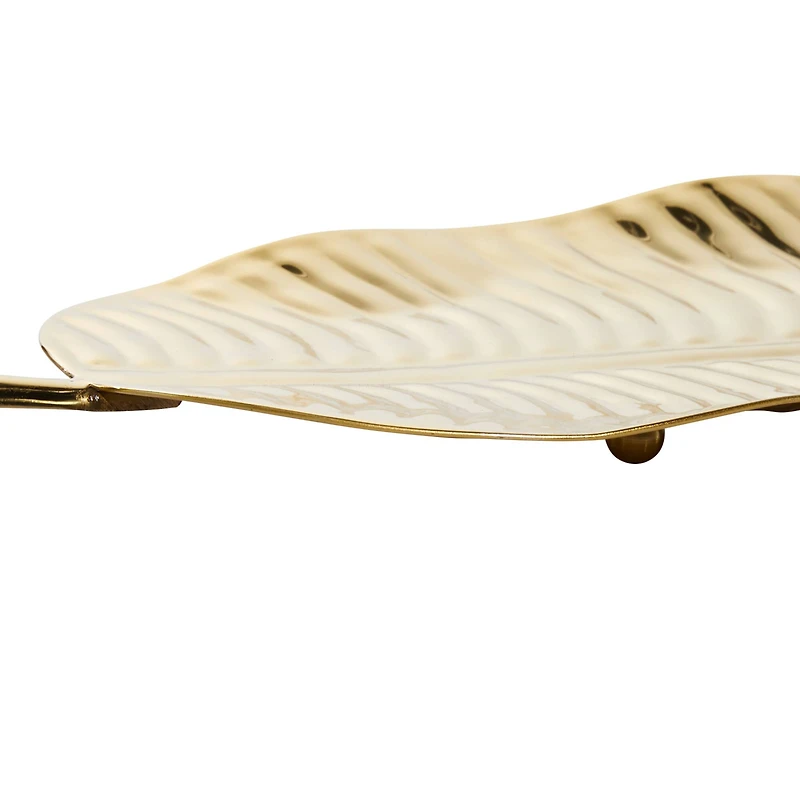 The Novogratz Set of 2" Gold Metal Contemporary Tray, 26" x 11"