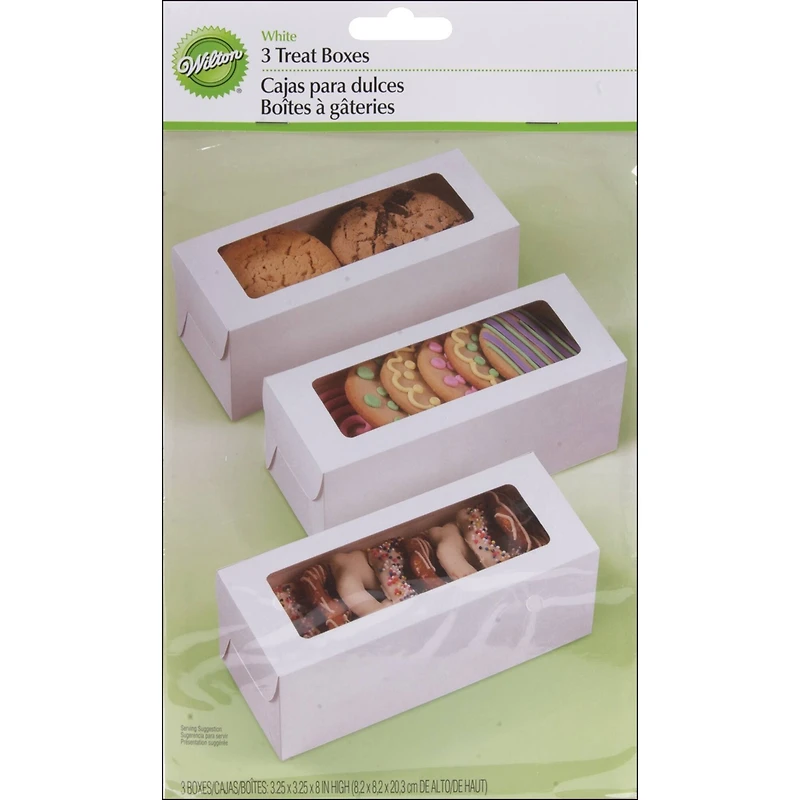 Wilton® White Rectangle Windowed Treat Boxes, 3ct.