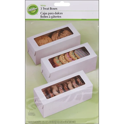 Wilton® White Rectangle Windowed Treat Boxes, 3ct.