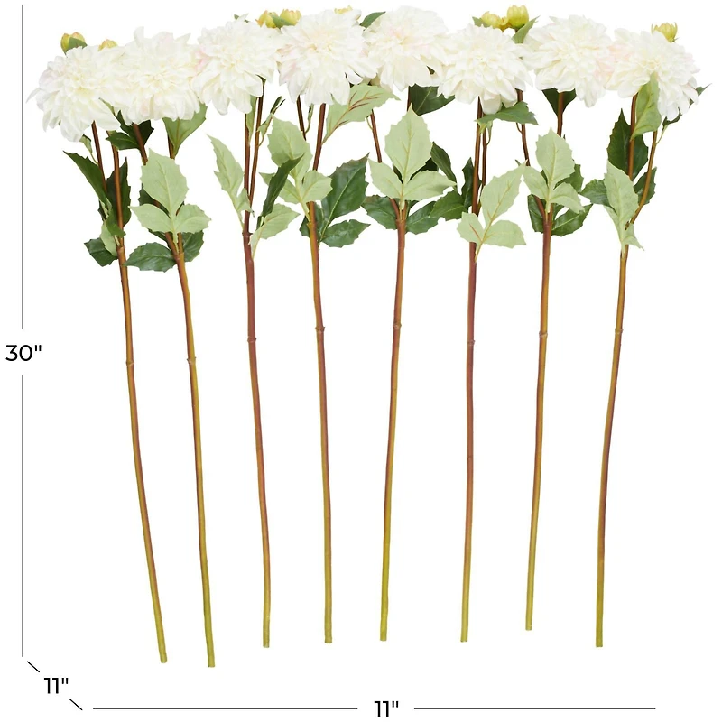 30" White Dahlia Artificial Flower Stem, 8ct.