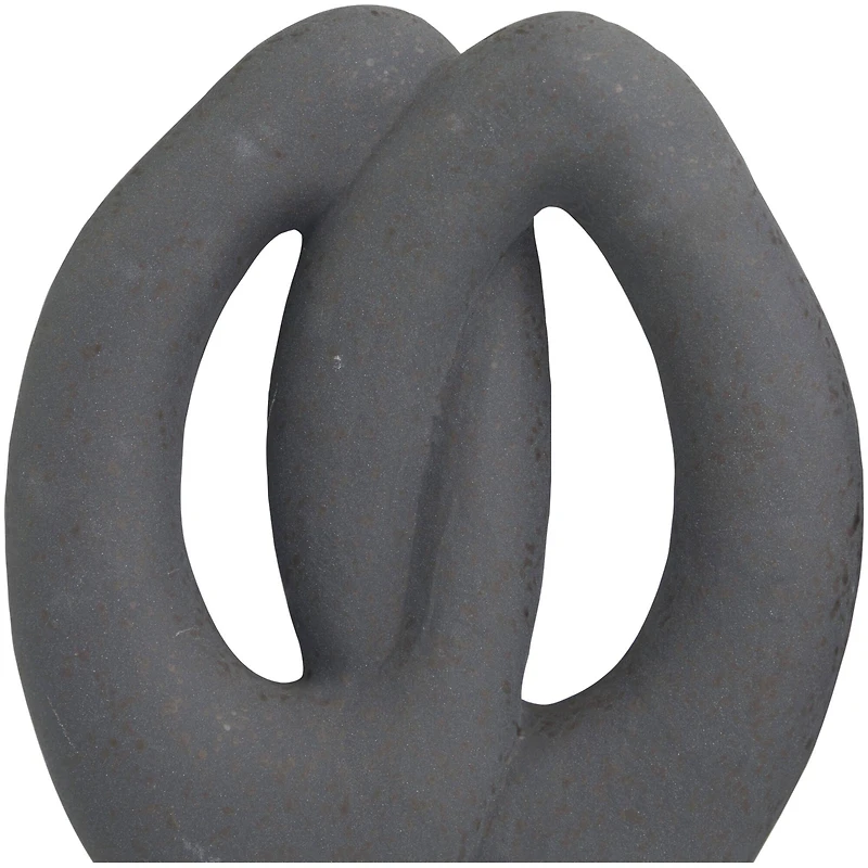 Black Interwoven Circles Ceramic Abstract Sculpture Set