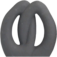 Black Interwoven Circles Ceramic Abstract Sculpture Set