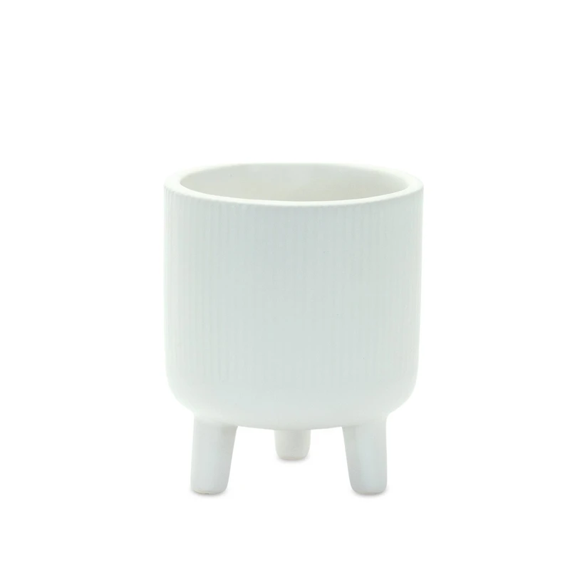 Decorative White Pot Set with Legs