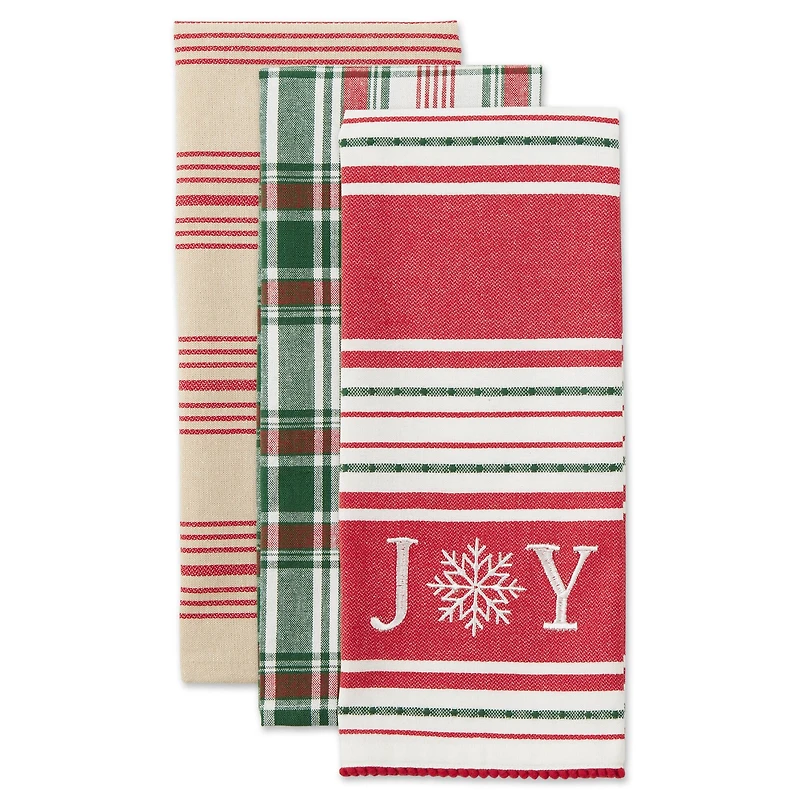 DII® Assorted Joy Snowflake Dishtowel Set