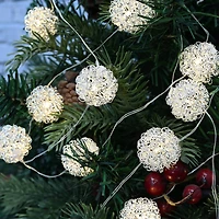 18ct. Warm White LED Silver Wire Ball String Lights by Ashland®