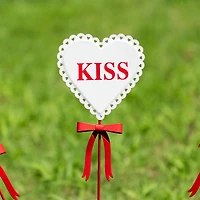 Glitzhome® 16" Valentine's Metal Heart Yard Stake Set