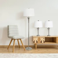 Lalia Home Vienna Brushed Nickel Lamp Set