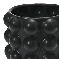 Hello Honey® 9" Black Stoneware Planter with Raised Dots