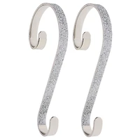 Haute Decor Stocking Scroll® Silver Glitter Stocking Holders