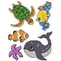 Crafting Spark Sea Dwellers Plastic Canvas Counted Cross Stitch Kit