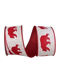 Reliant 2.5" x 10yd. Bear Snowdrift Wired Ribbon, 10yd.