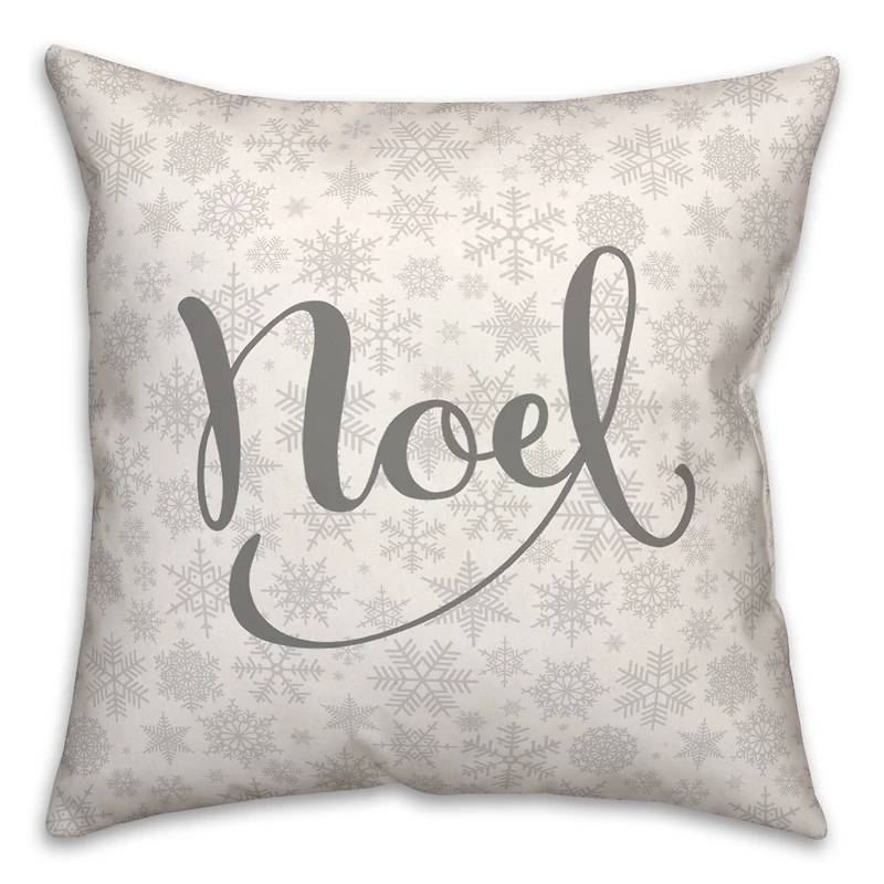 Noel Snowflake Pattern 18x18 Throw Pillow