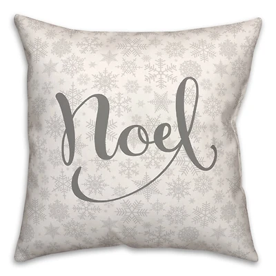 Noel Snowflake Pattern 18x18 Throw Pillow