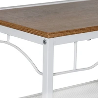 Honey Can Do White/Natural Coat Rack Bench