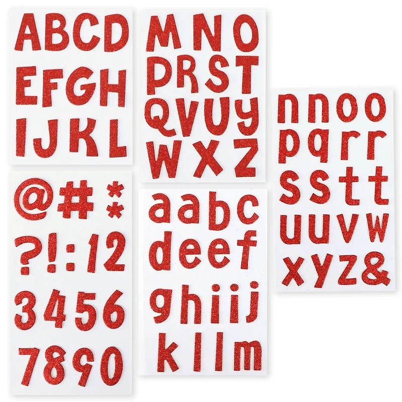 1.25" Red Glitter Alphabet Stickers by Recollections™ 