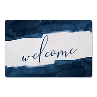 Navy Welcome 27" x 18" Floor Mat