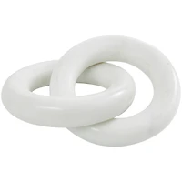 7" White Marble Geometric 2-Link Chain Sculpture