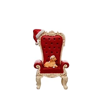 6" Yellow Puppy on Red Tufted Chair Tabletop Décor by Ashland®