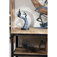 14" Black Modern Couple Sculpture