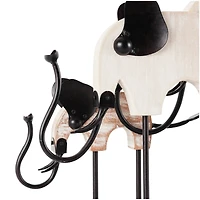 23" Black & White Metal Elephant Overlapping Sculpture