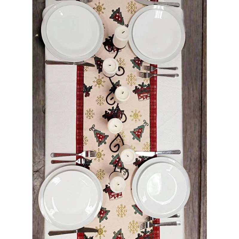 Wizardi 13.75" x 71" Festive Christmas Presents Table Runner