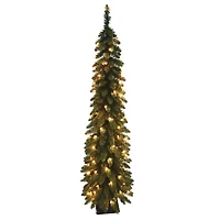 7ft. Pre-Lit Fir Artificial Pencil Christmas Tree, Clear Lights