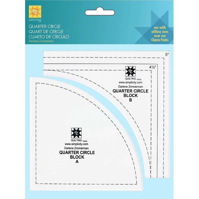 EZ Quilting™ Clear Quarter Circle Acrylic Ruler