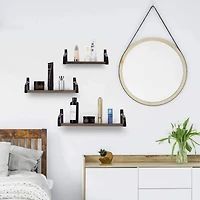 Rustic Wood Floating Wall Shelves Set