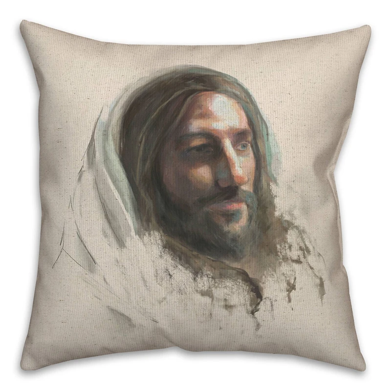 Portrait Of Jesus Pillow 2 18" x 18" Throw Pillow