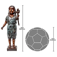 Design Toscano 23" Olivia's Roses Flower Girl Cast Bronze Garden Statue