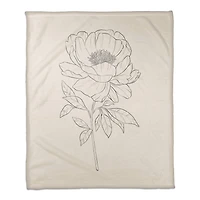 Simple Poppy I 50" x 60" Coral Fleece Blanket