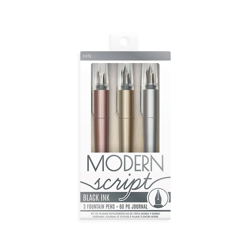 Modern Script Fountain Pens & Journal Set
