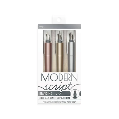 Modern Script Fountain Pens & Journal Set