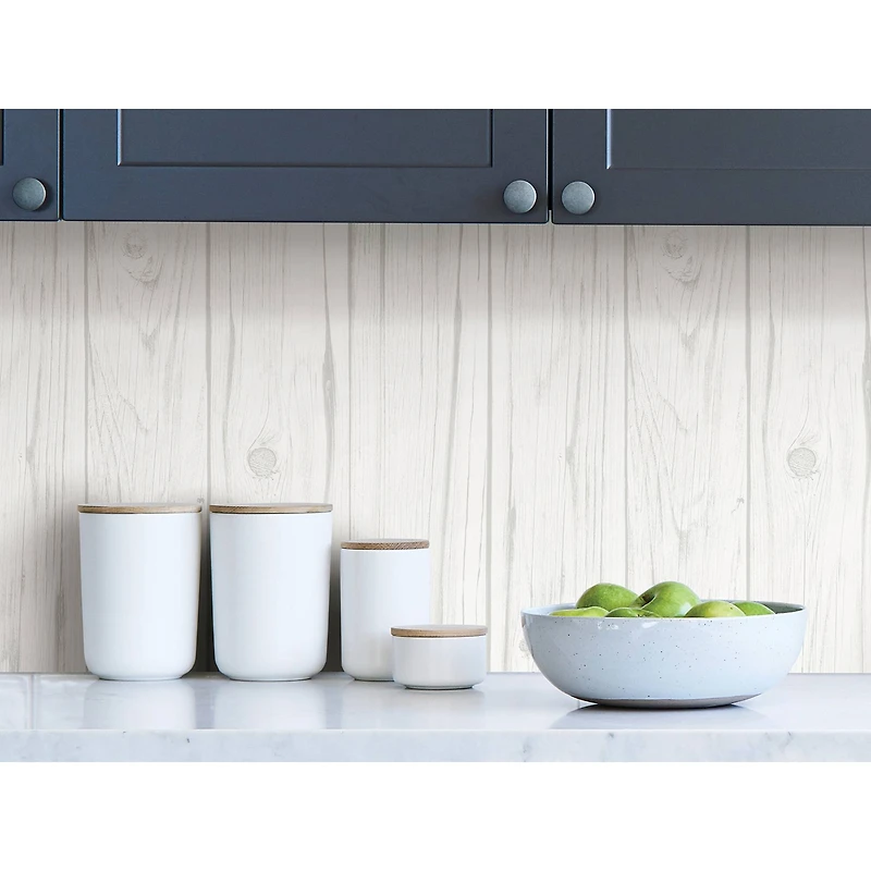 InHome White Barnwood Peel & Stick Wallpaper