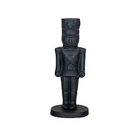 Hello Honey® 7" Black Cast Metal Soldier Taper Candle Holder