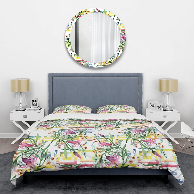 Designart 'Floral Botanical Retro XI' Mid-Century Duvet Cover Set