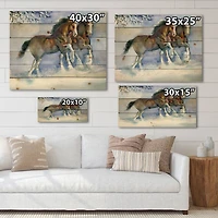 Designart - Horses Running In Winter