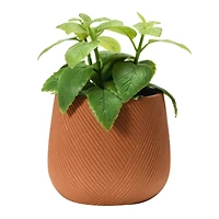 Hello Honey® 6" Terracotta Finish Stoneware Flower Pot