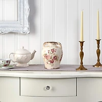 8" Tuscan Ceramic Floral Print Vase