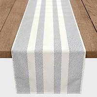 Textured Blue Stripes 16" x 72" Cotton Twill Runner