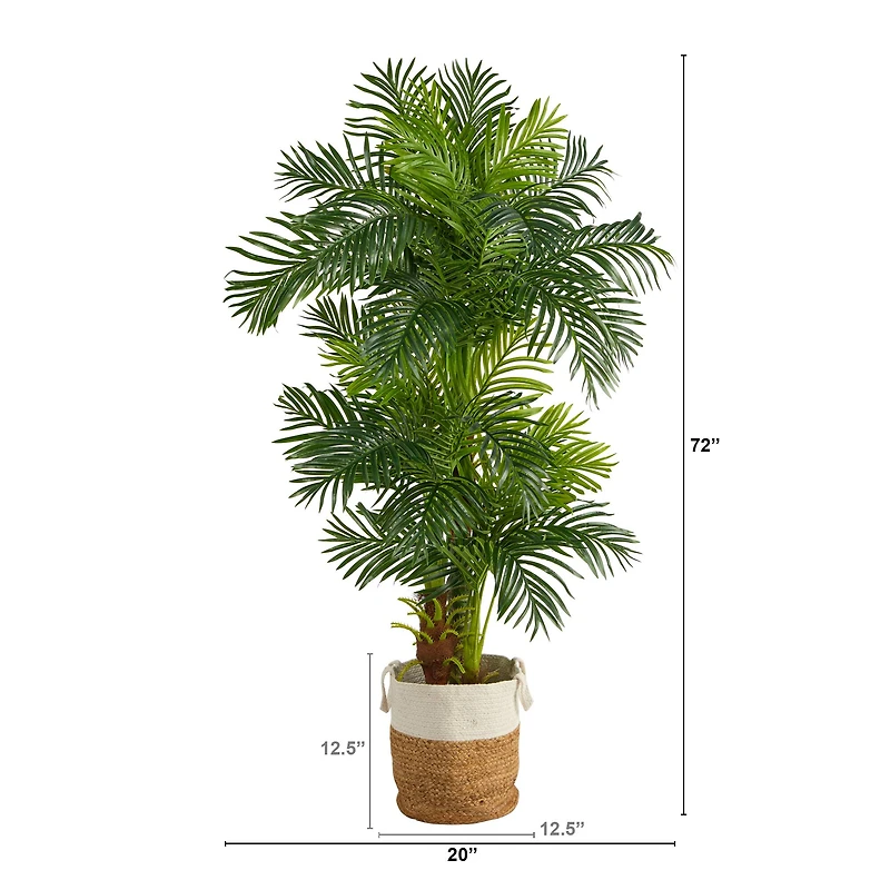 6ft. Hawaii Artificial Palm Tree in Handmade Natural Jute and Cotton Planter