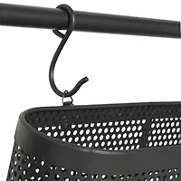 18" Black Metal Industrial Magazine Rack Holder