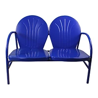 47" Blue Retro Tulip Outdoor Loveseat