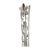 31" Silver Aluminum Drip Vase with Melting Designed Body