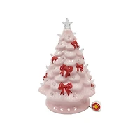 10" Pink Tree with Bows LED Ceramic Tabletop Décor by Ashland®